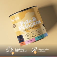 Suplemento Alimentar Buddy Nutrition Pele & Pelagem Sabor Carne para Cães - 60 Tabletes