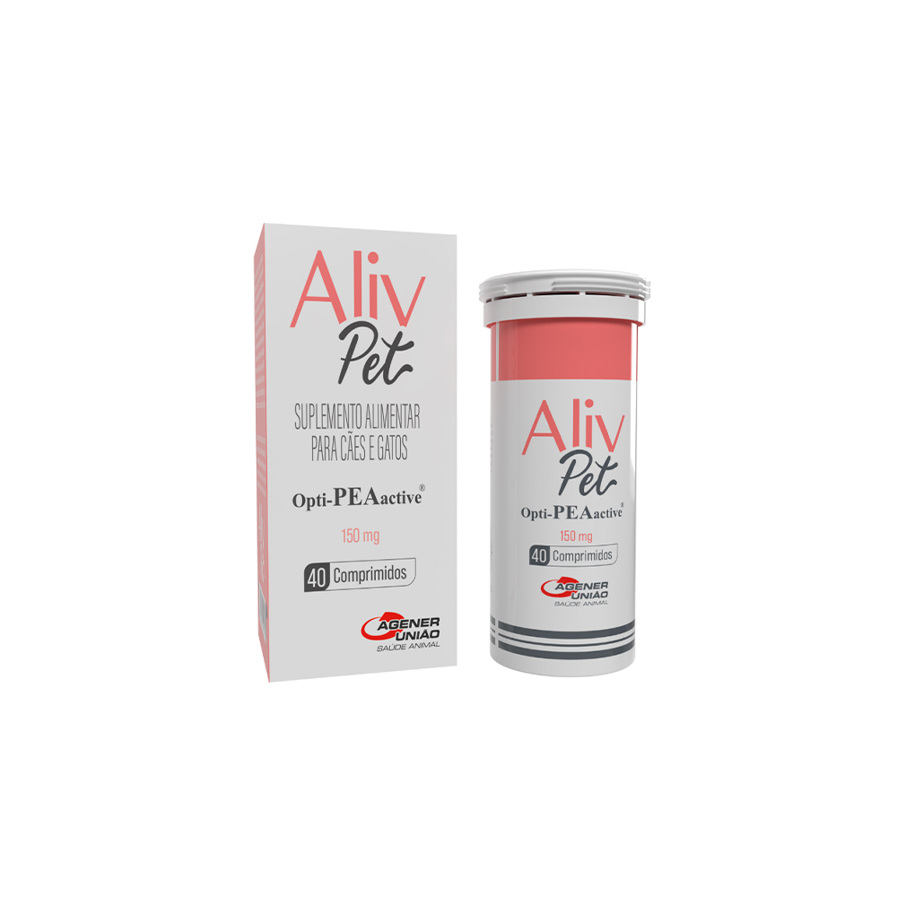 Suplemento Aliv Pet 150mg para Cães e Gatos com 40 Comprimidos