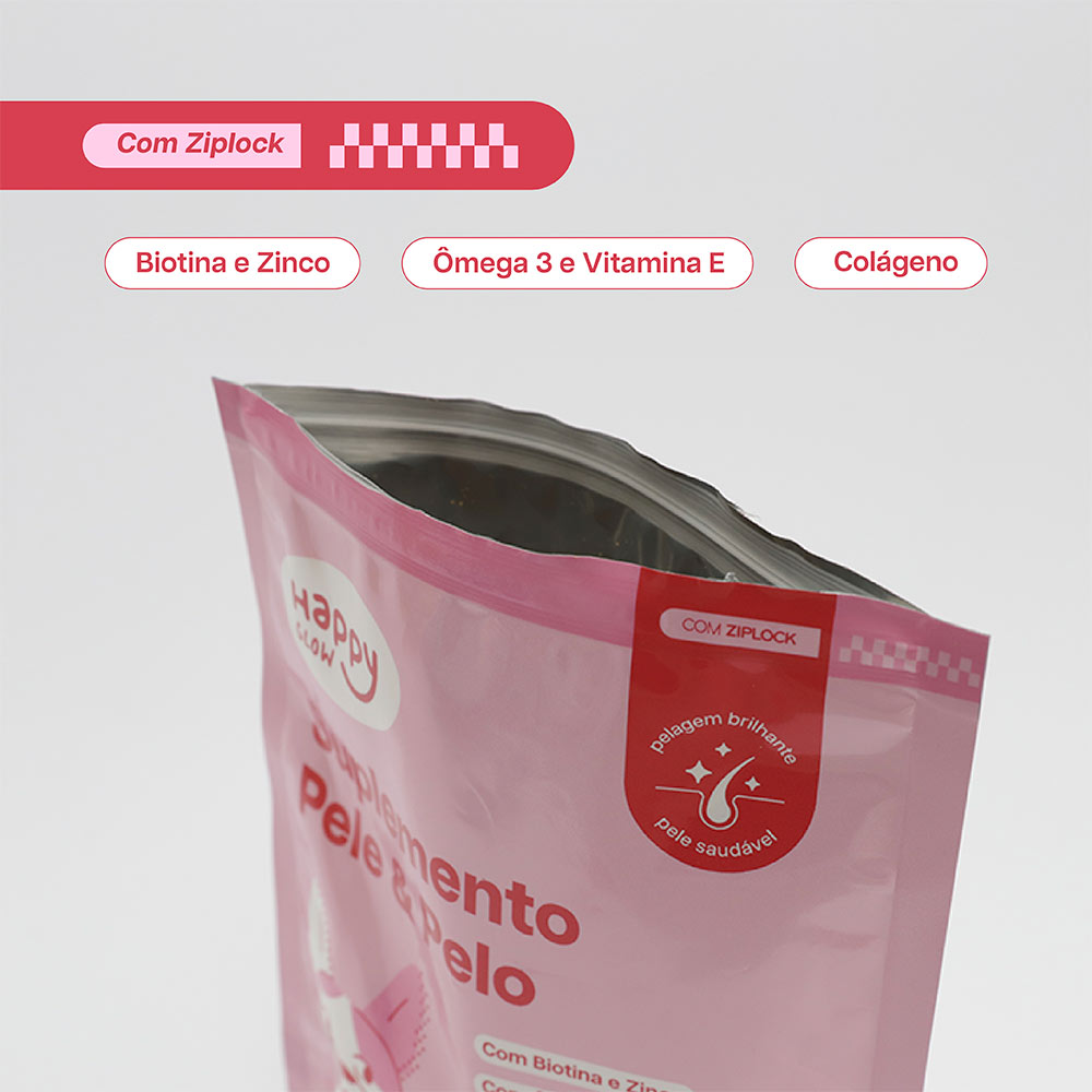 Suplemento Happy Glow Pele e Pelo para Cães 84 g