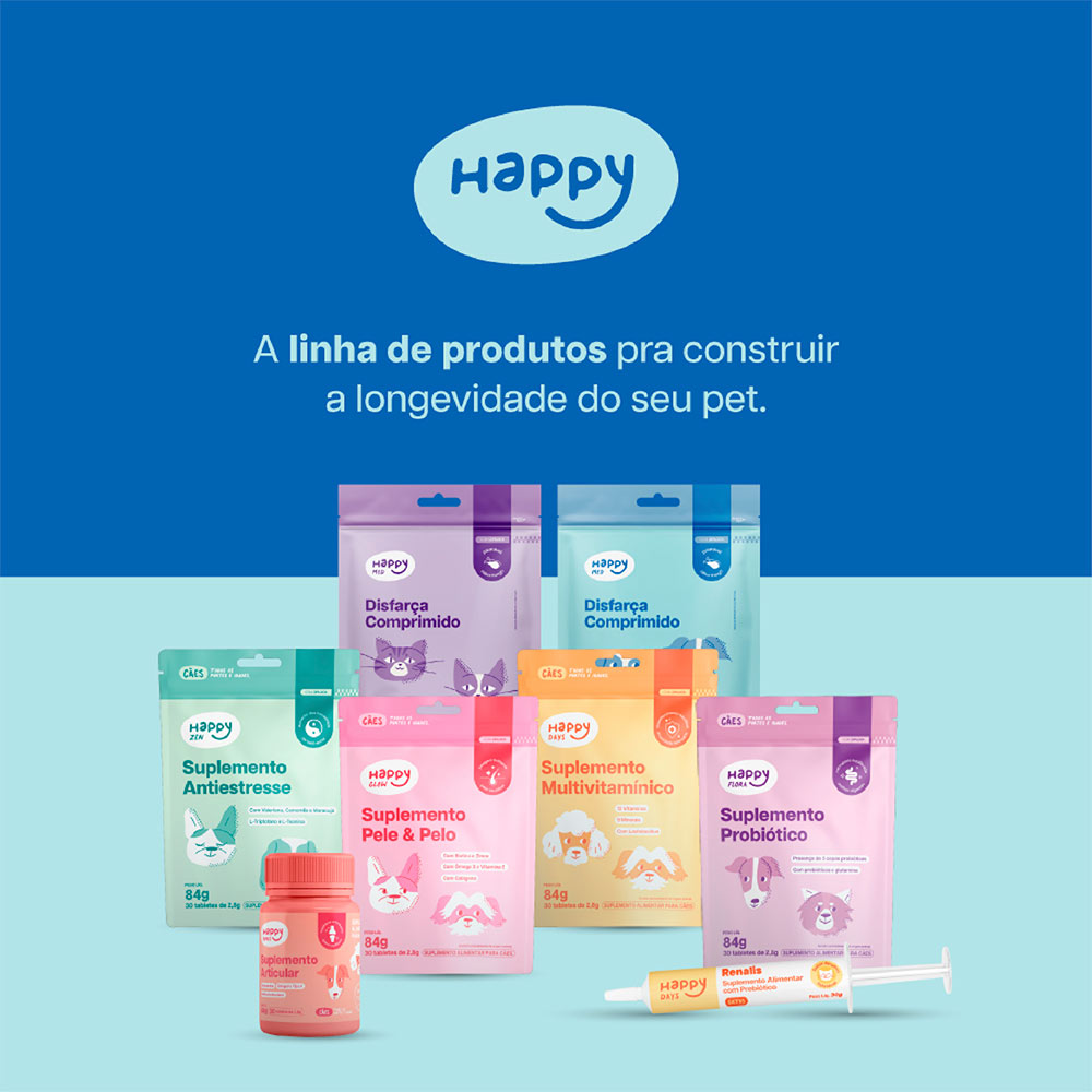 Suplemento Happy Glow Pele e Pelo para Cães 84 g