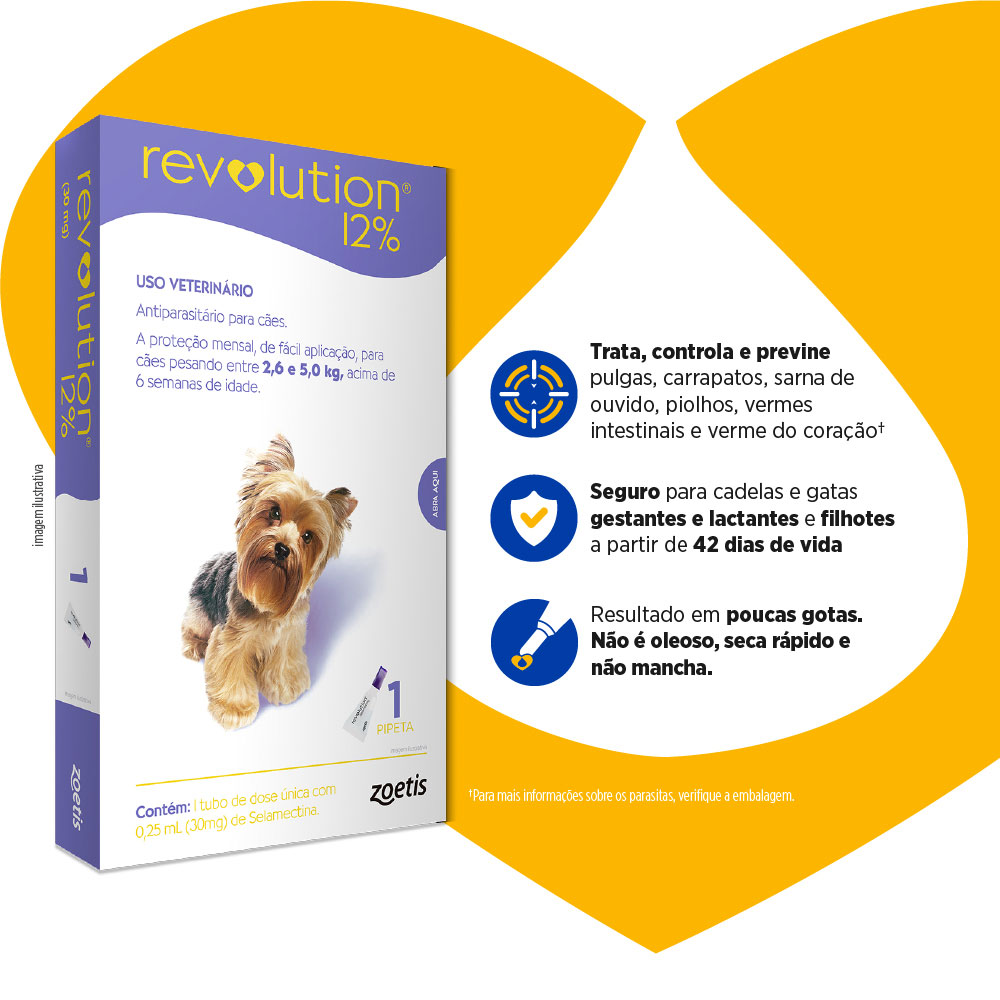 Revolution Zoetis 12% 0.25ml para Cães 2,6Kg a 5kg