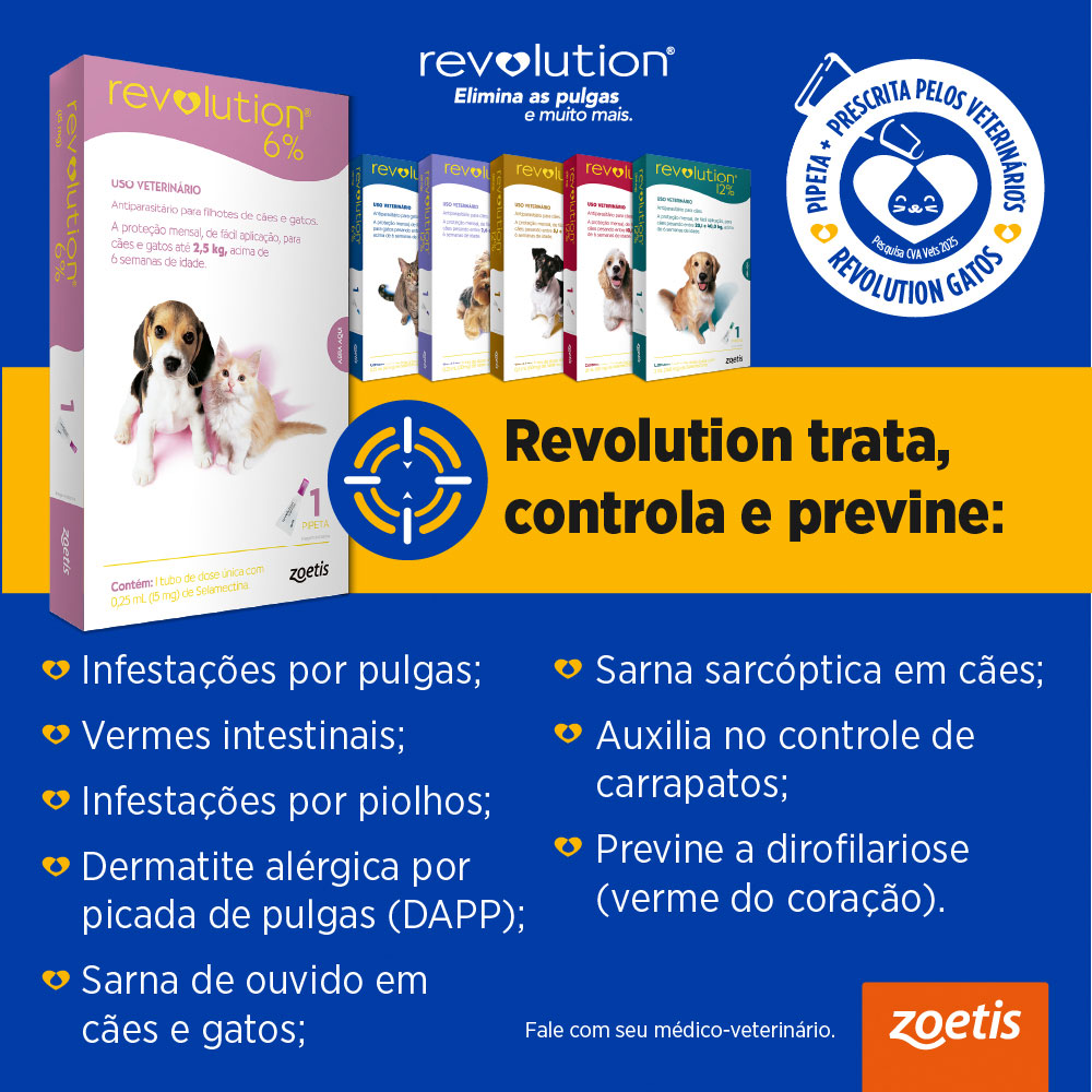 Revolution Zoetis 12% 0.50ml para Cães 5,1Kg a 10kg