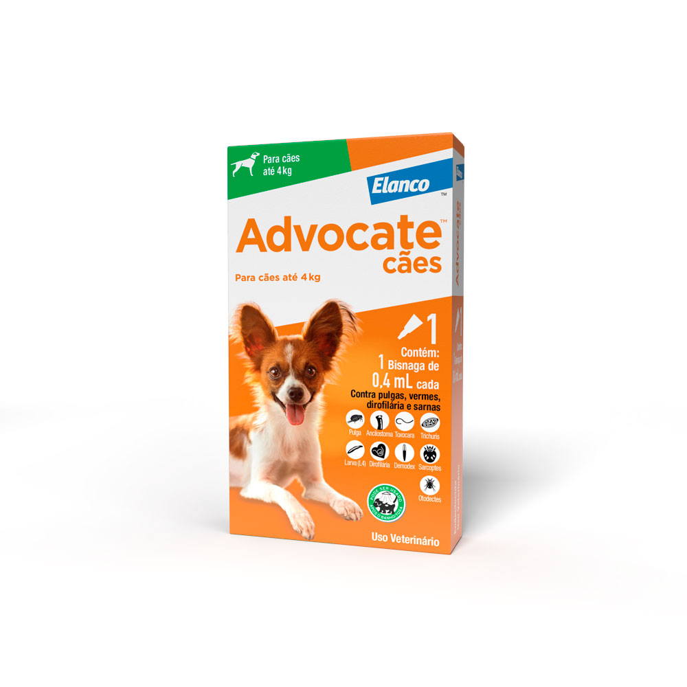 Antipulgas Advocate para Cães de até 4kg 0,4ml