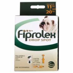 Antipulgas e Carrapatos Fiprolex Drop Spot Ceva para Cães 11 a 20kg 1,34ml
