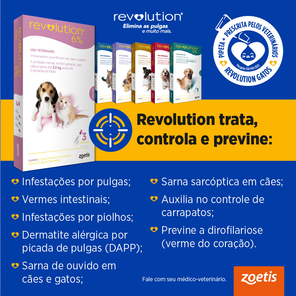Revolution Zoetis 6% 0.25ml para Filhotes de Cães e Gatos de até 2,5Kg