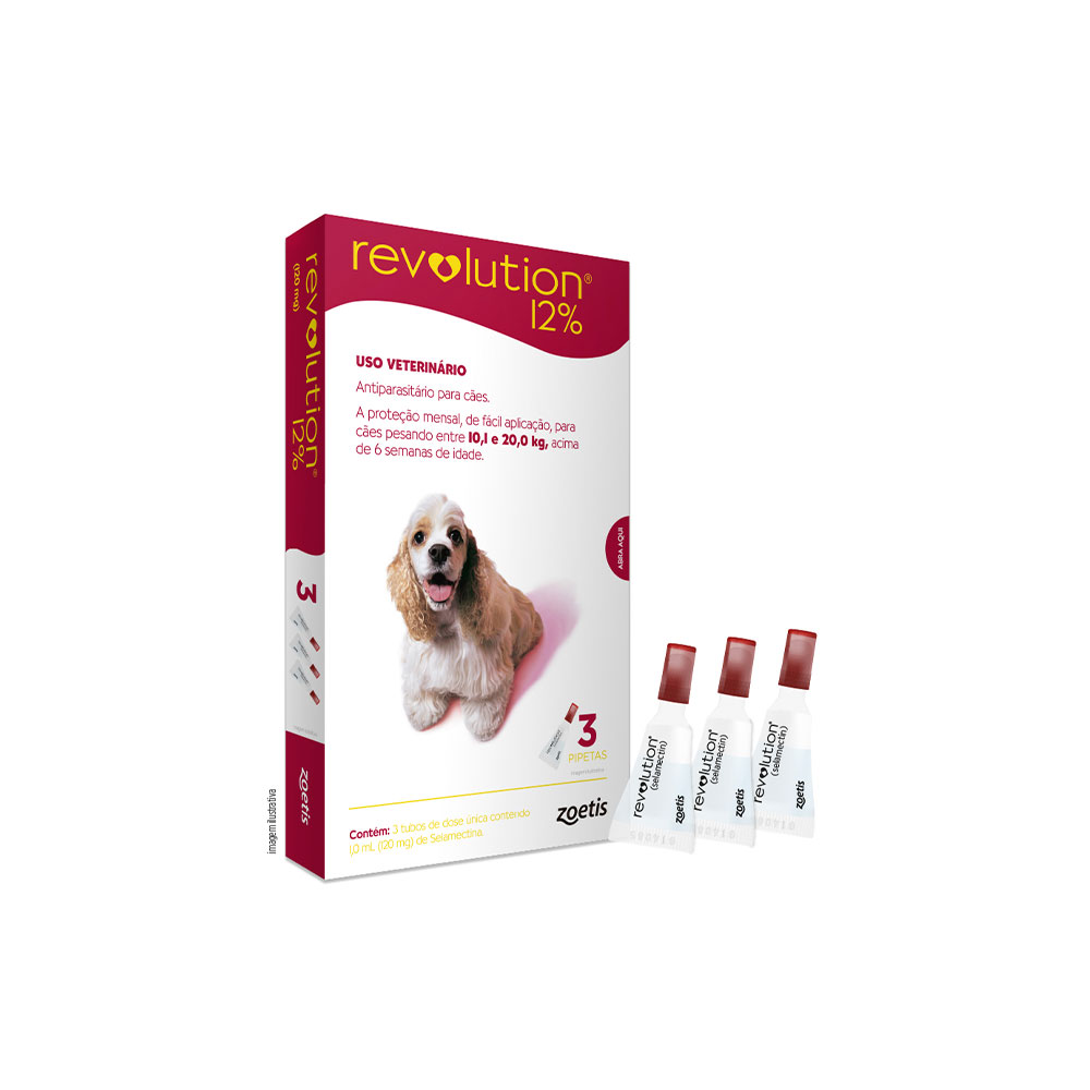 Revolution Zoetis 12% 1ml para Cães 10,1Kg a 20kg
