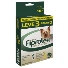 Combo Antipulgas e Carrapatos Fiprolex Drop Spot Ceva para Cães até 10kg Leve 3 Pague 2
