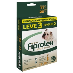 Combo Antipulgas e Carrapatos Fiprolex Drop Spot Ceva para Cães de 11 até 20kg Leve 3 Pague 2