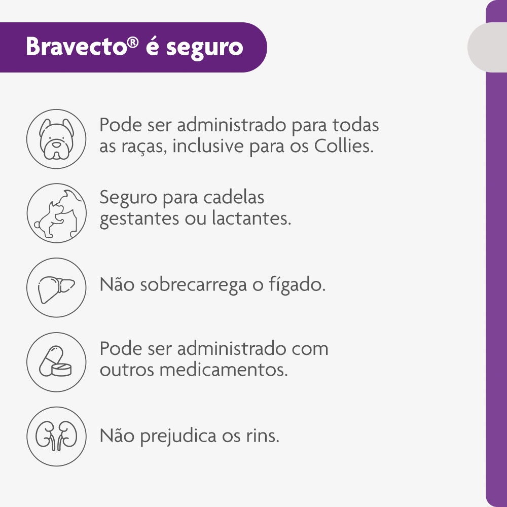 Antipulgas e Carrapatos Bravecto® Comprimido Mastigável de 250mg para Cães de 4,5 a 10kg - MSD Saúde Animal