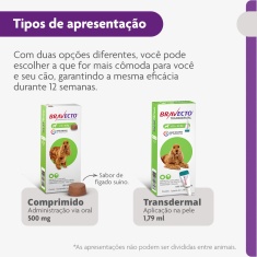 Antipulgas e Carrapatos Bravecto® Comprimido Mastigável de 500mg para Cães de 10 a 20kg - MSD Saúde Animal