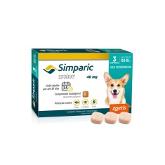 Antipulgas Simparic Zoetis 40 mg para Cães com 10,1 kg a 20 kg