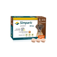 Antipulgas Simparic Zoetis 120 mg para Cães com 40,1 kg a 60 kg