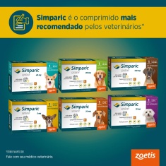 Antipulgas Simparic Zoetis 20 mg para Cães com 5,1 kg a 10 kg