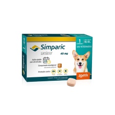 Antipulgas Simparic Zoetis 40 mg para Cães com 10,1 kg a 20 kg