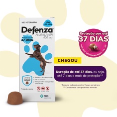 Antiparasitário Defenza Comprimido Mastigável de 400mg para Cães de 20 a 40kg - MSD Saúde Animal