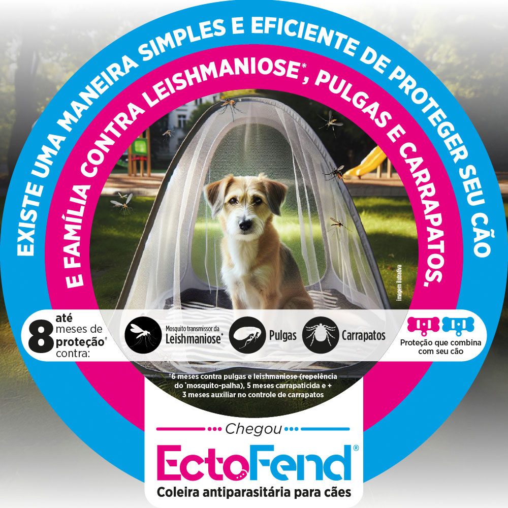 Coleira Antiparasitas EctoFend Zoetis Rosa para Cães