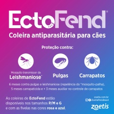 Coleira Antiparasitas EctoFend Zoetis Rosa para Cães