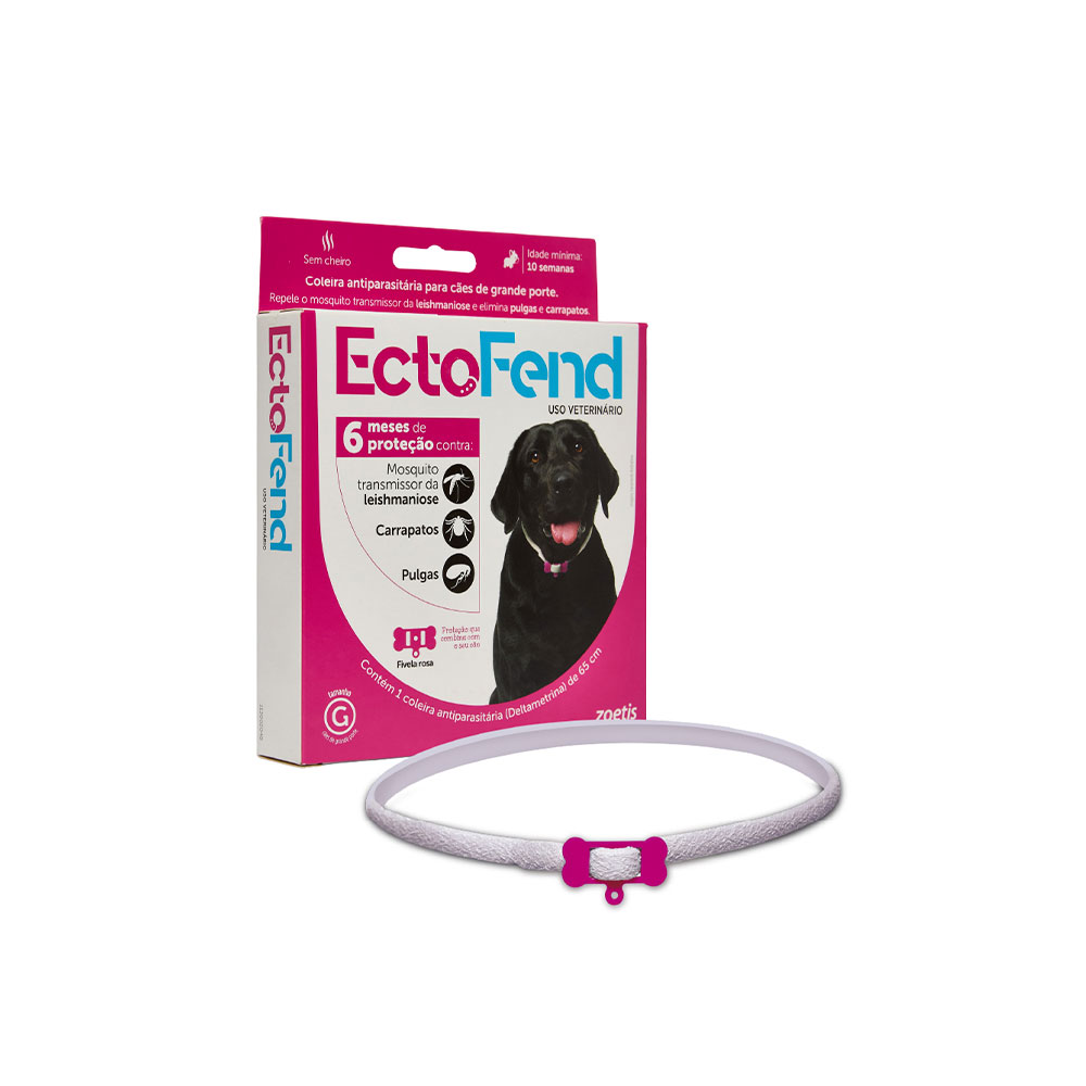 Coleira Antiparasitas EctoFend Zoetis Rosa para Cães