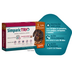 Antipulgas Simparic Trio 12 mg para Cães