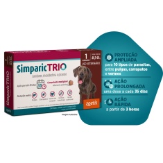Antipulgas Simparic Trio 72 mg para Cães