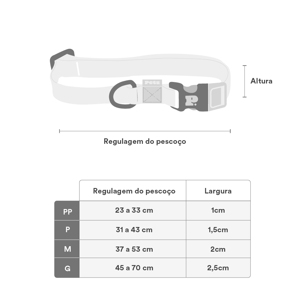 Coleira Petz Pastel Aqua para Cães