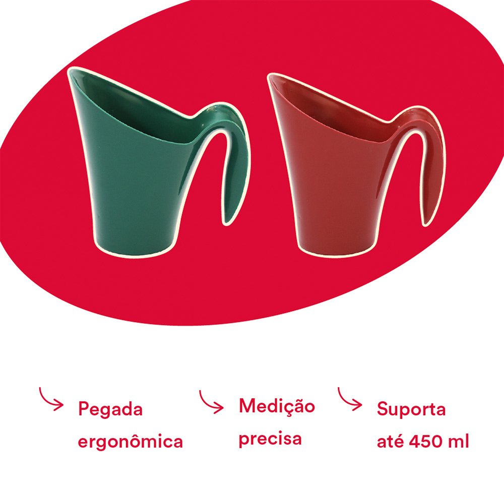 Caneca Dosadora Spike Vermelho para Cães e Gatos 450 ml
