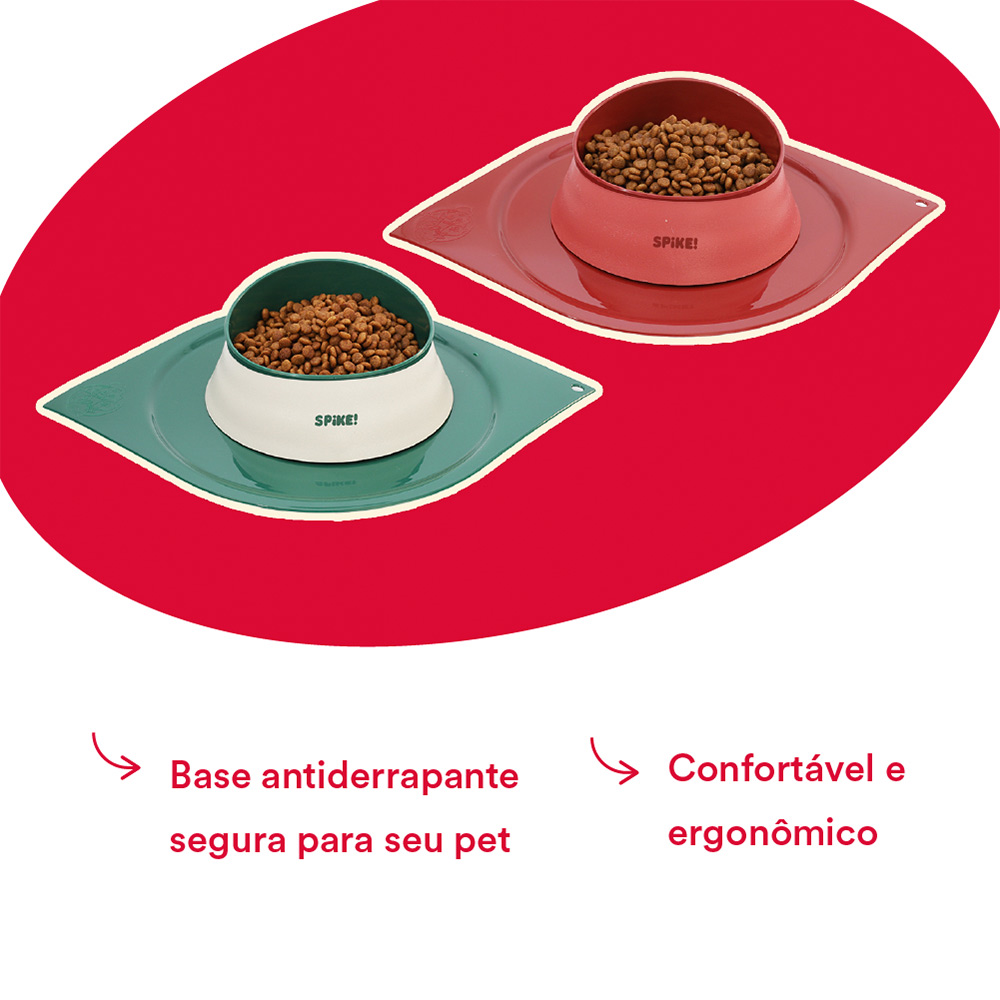 Jogo Americano Spike Plástico Vermelho para Cães e Gatos