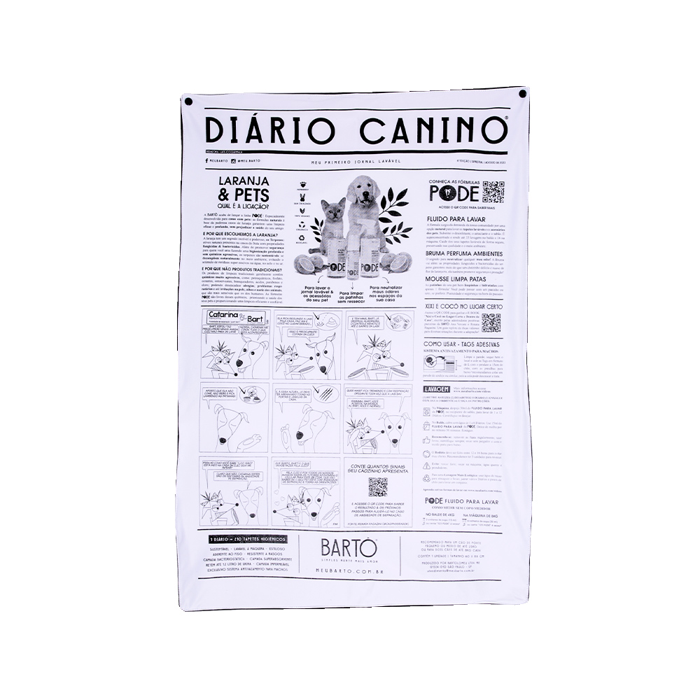 Tapete Higiênico Lavável Bartô Diário Canino Tradicional Médio para Cães