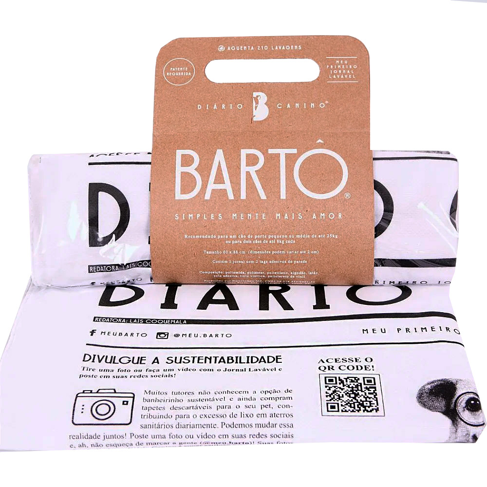 Tapete Higiênico Lavável Bartô Diário Canino Tradicional Médio para Cães