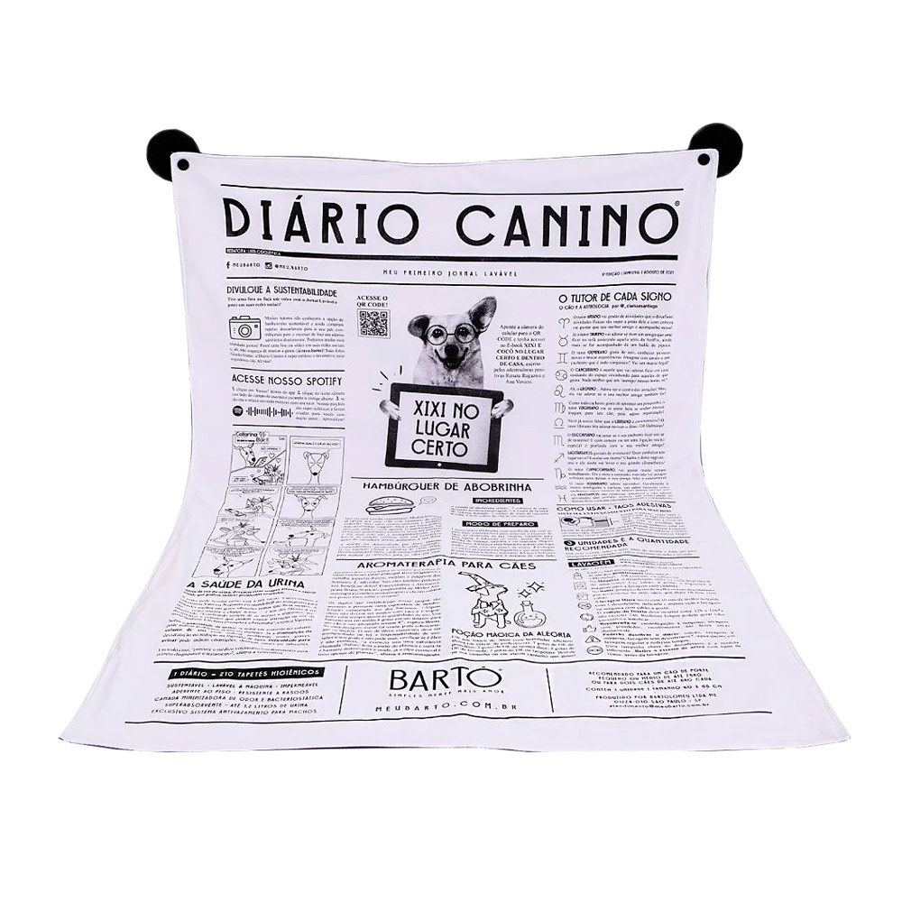 Tapete Higiênico Lavável Bartô Diário Canino Tradicional Médio para Cães