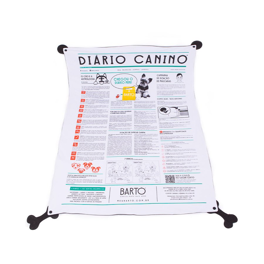 Tapete Higiênico Lavável Bartô Diário Canino Tradicional Mini para Cães