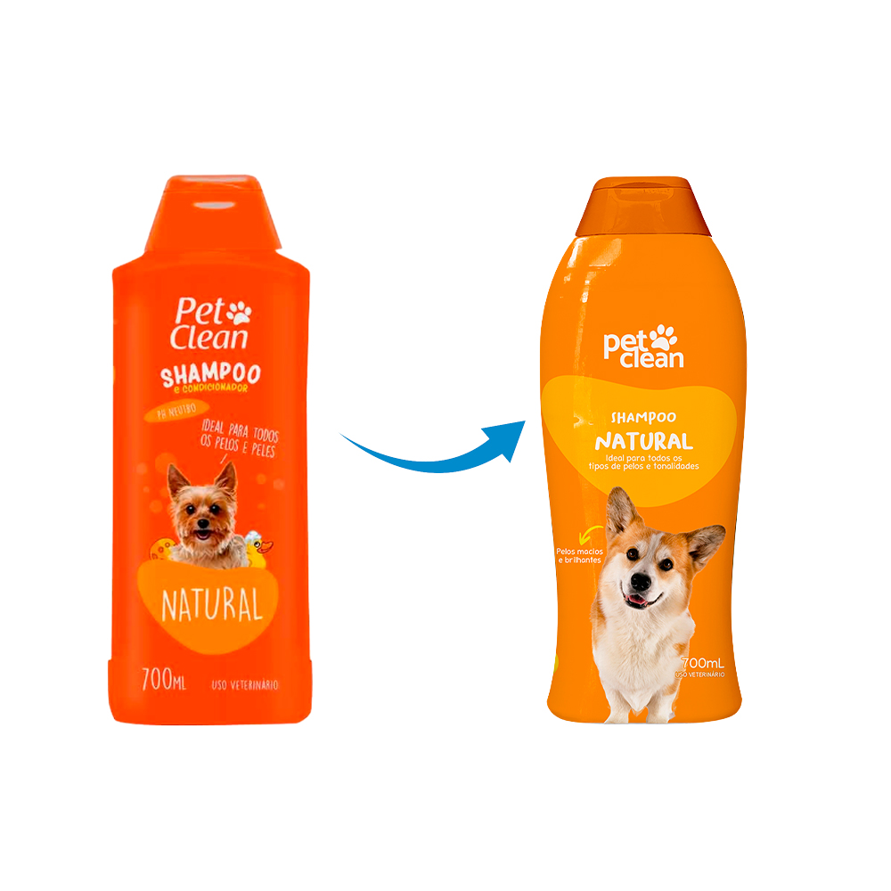 Shampoo e Condicionador Pet Clean Natural para Cães e Gatos - 700 ml