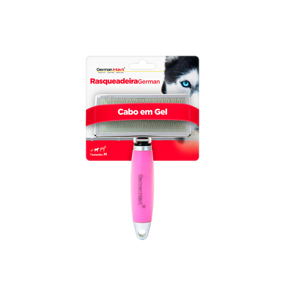 Rasqueadeira Germanhart Gel Rosa para Cães e Gatos