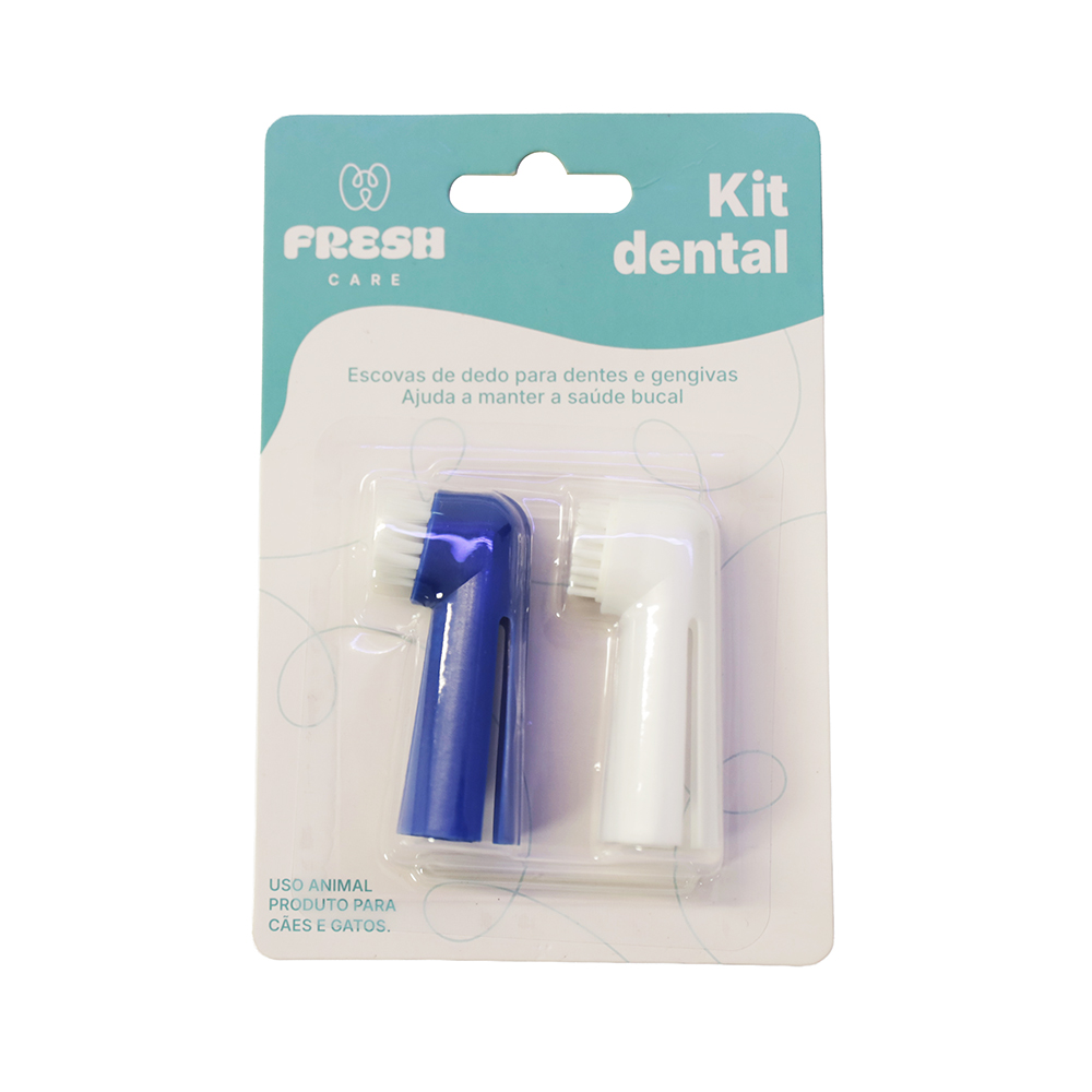 Kit Dental Fresh Care com 2 Dedeiras para Cães