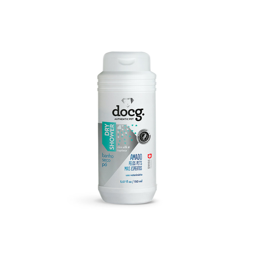 Banho a Seco Docg Dry Shower em Pó para Cães e Gatos 150 ml