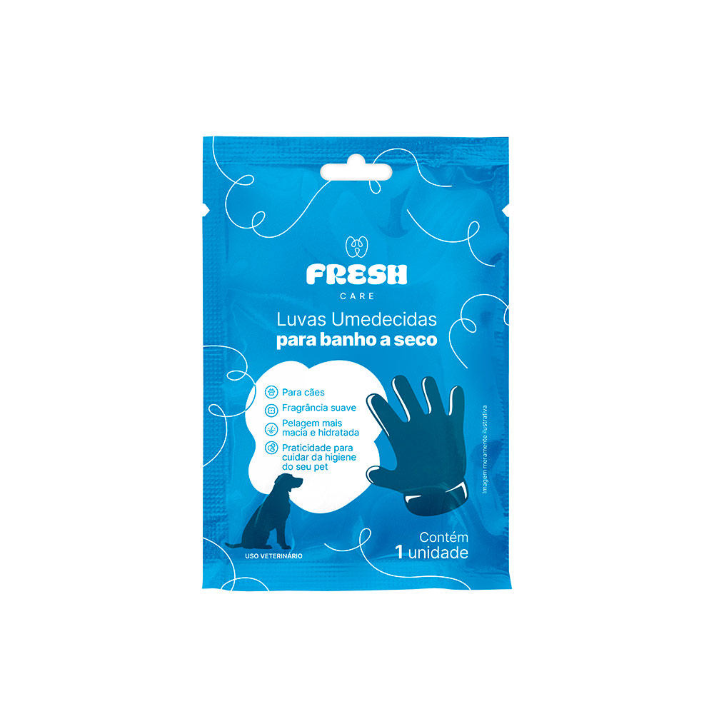 Luvas Umedecidas Fresh Care Banho á Seco para Cães 1 Unidade