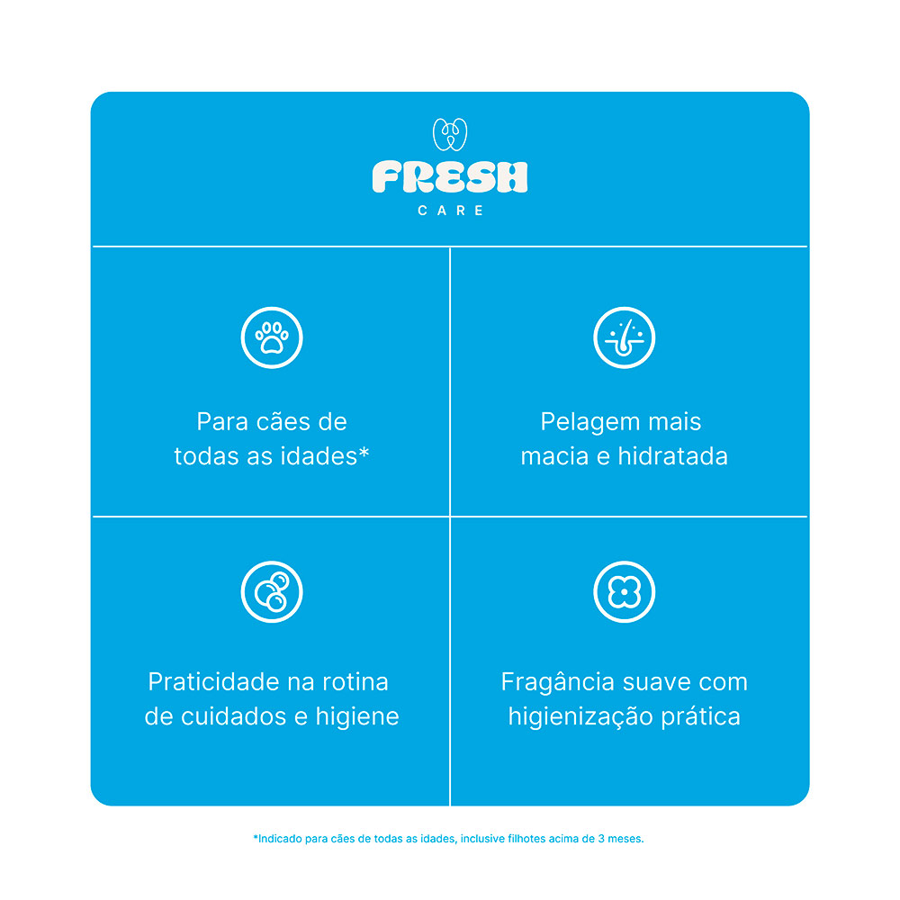 Luvas Umedecidas Fresh Care Banho á Seco para Cães 1 Unidade