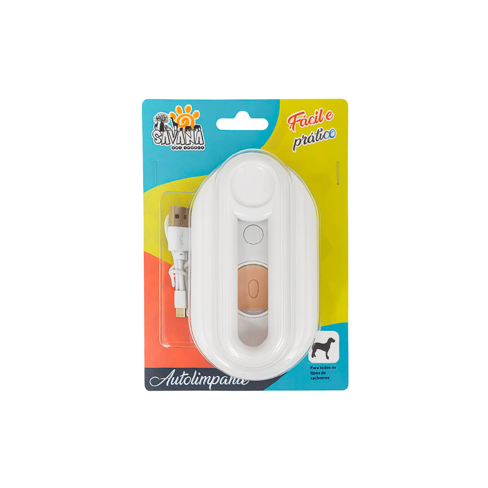 Escova a Vapor Savana Luxo Autolimpante Bege para Cães e Gatos