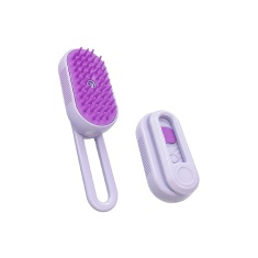 Escova a Vapor Savana Luxo Autolimpante Roxa para Cães e Gatos