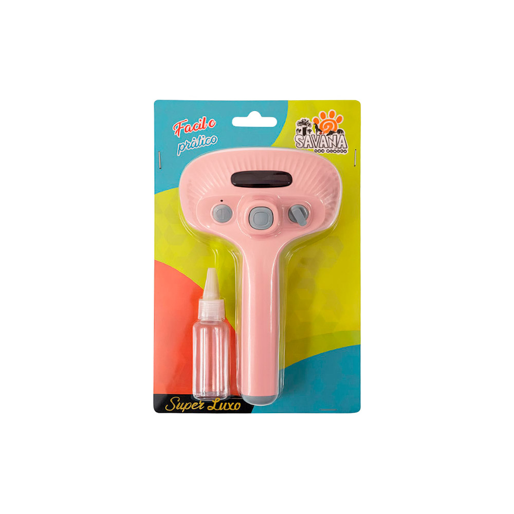 Escova a Vapor Savana Luxo Multiuso Rosa para Cães e Gatos