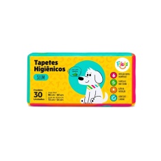Tapete Higiênico Flicks Slim 80x60 para Cães 30 Unidades