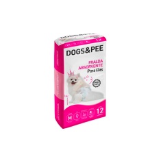 Fralda Descartável Dogs&Pee para Cães Fêmeas 12 Unidades