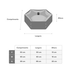 Cama Petz Hex Andes para Cães e Gatos