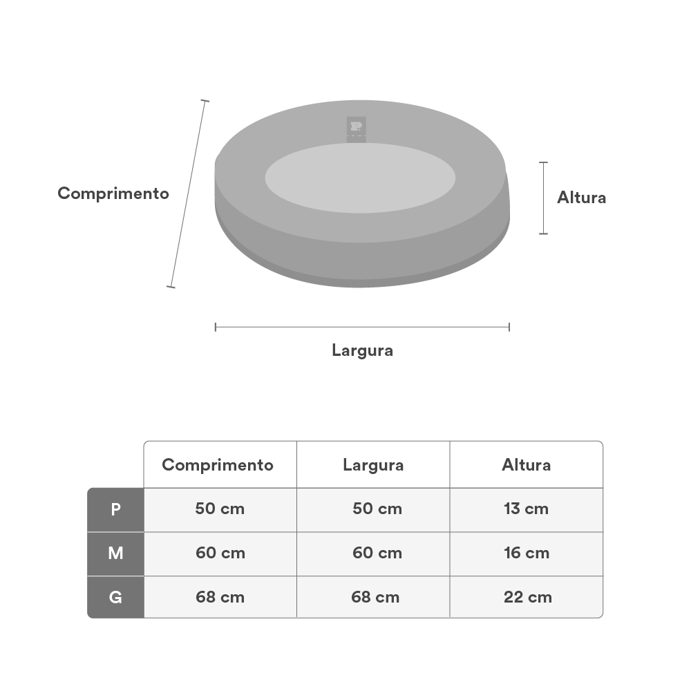 Cama Petz Redonda Obsidian para Cães e Gatos