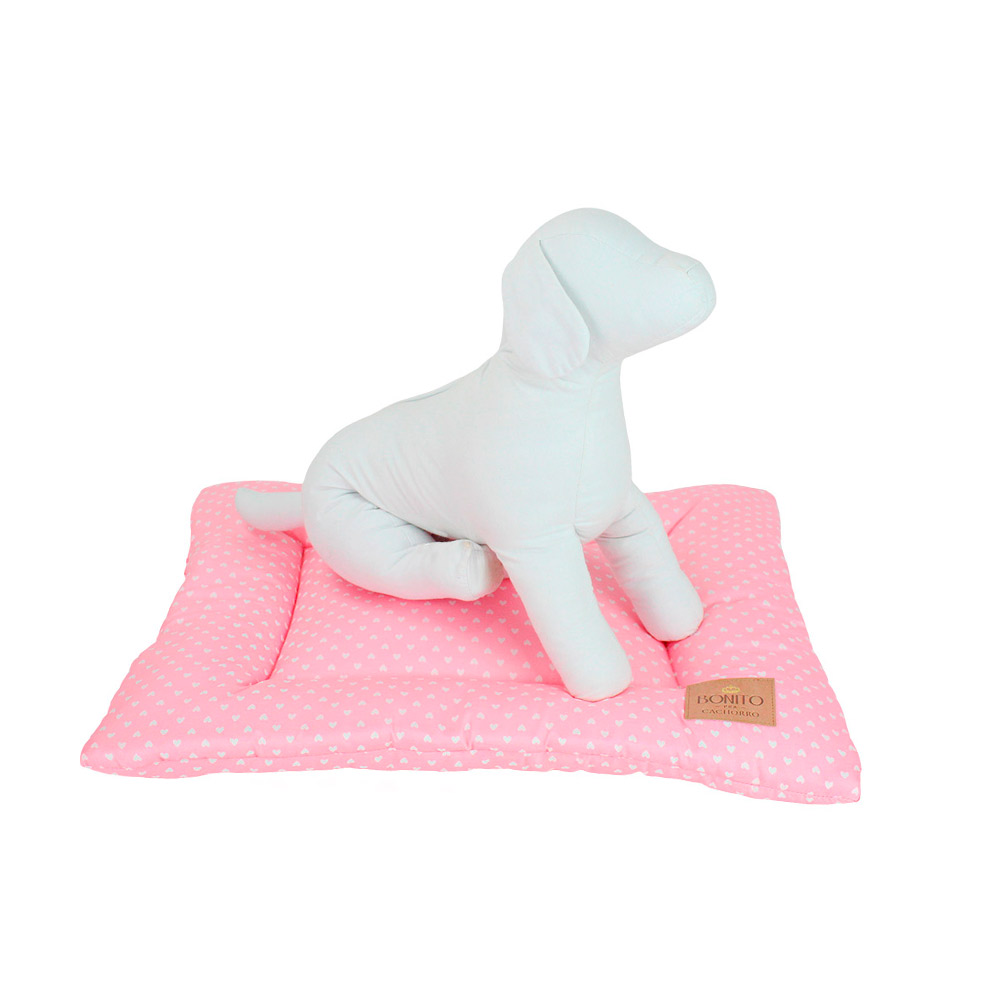 Colchonete Bonito pra Cachorro Estampado Coração Rosa para Cães e Gatos