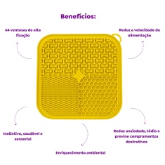 Brinquedo e Comedouro Amicus Lamb Lamb Quadrado Amarelo para Cães e Gatos