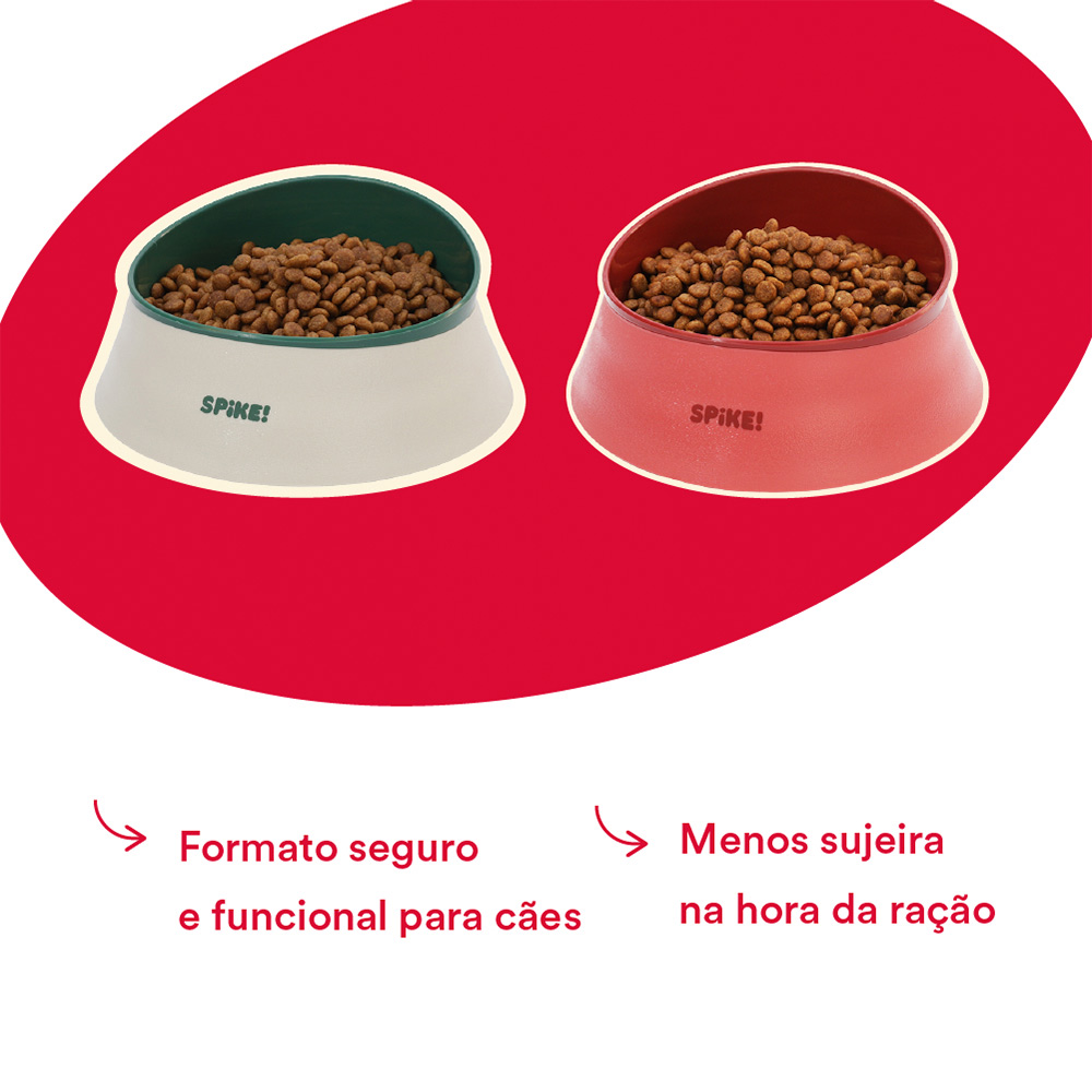 Comedouro Pesado Spike Vermelho para Cães