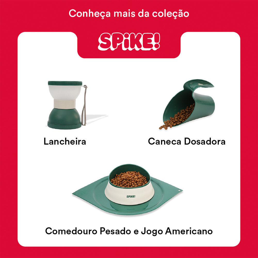 Comedouro Pesado Spike Verde para Cães