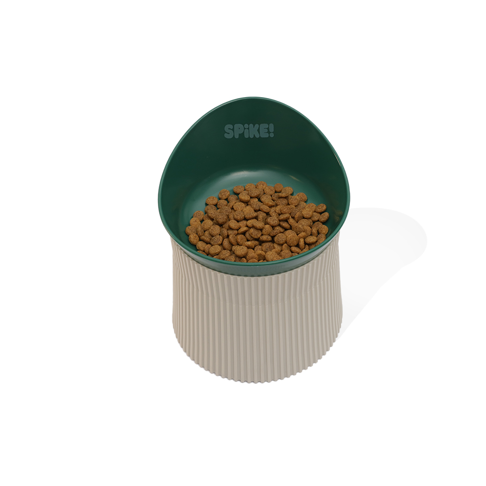 Comedouro Ergonômico Spike Verde para Cães