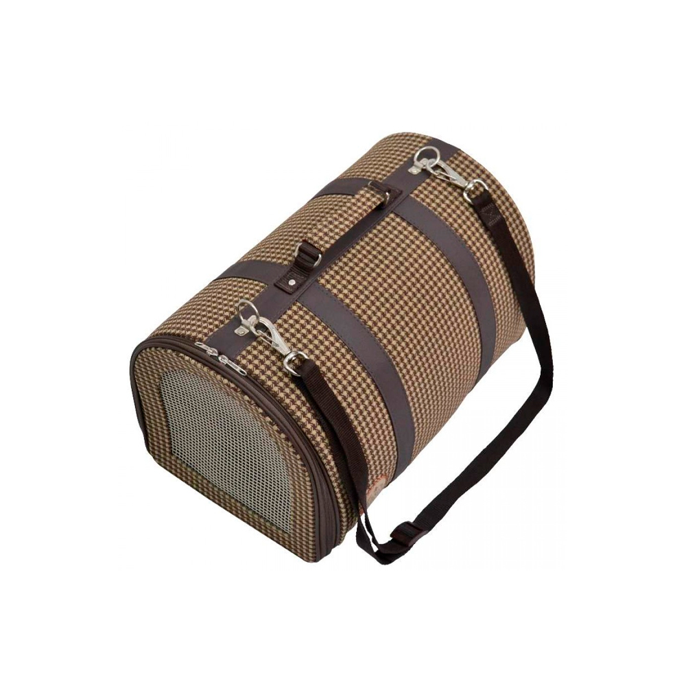 Bolsa de Transporte São Pet Pied Poule para Cães e Gatos Marrom